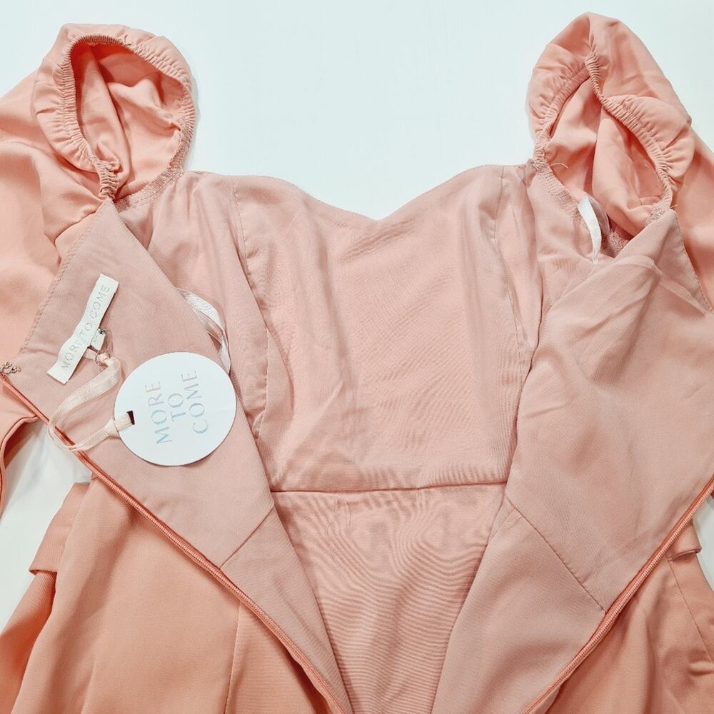 MORE TO COME Khloe Ruffle Sleeve Mini Dress in Blush XS - Picture 9 of 14